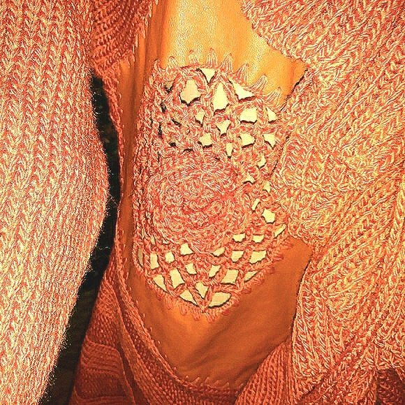 FINAL SALE SIONI NEW Orange color Long sweater. - Picture 3 of 7